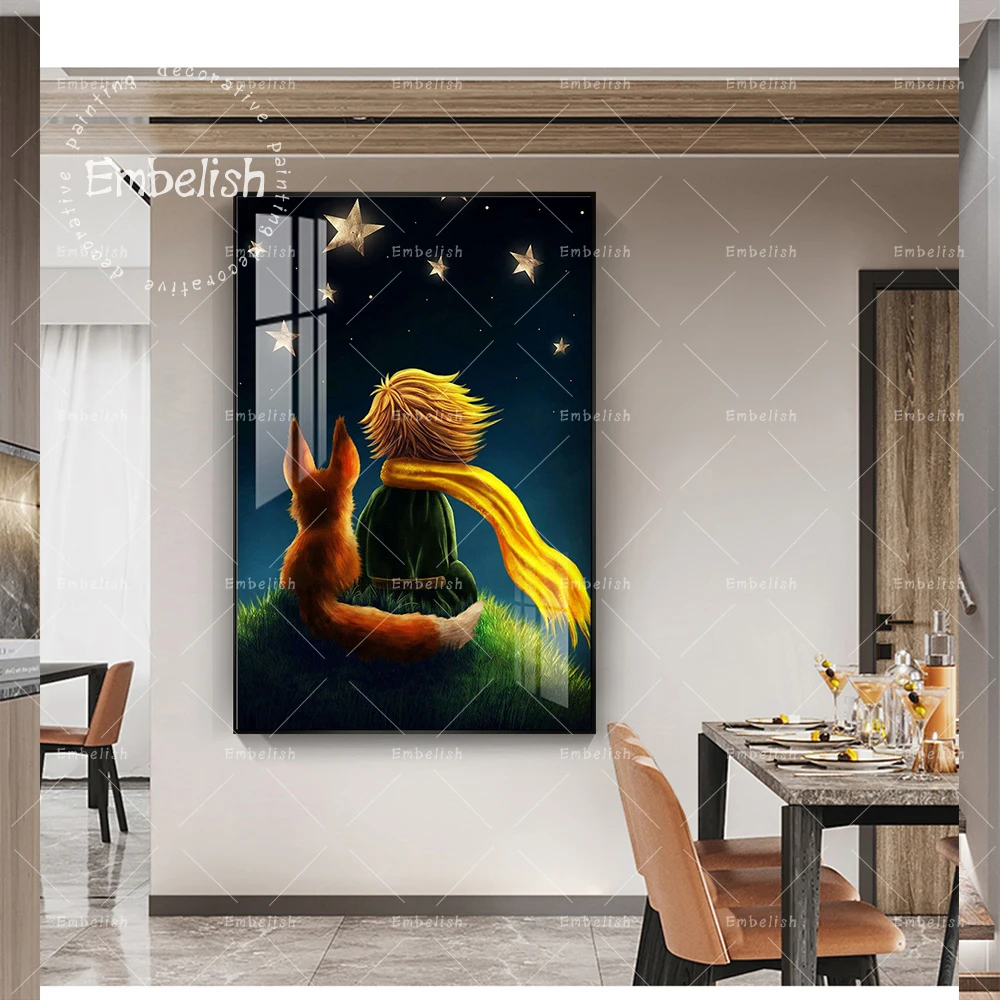 

1 Pieces Cartoon Boy And Dog Landscape Wall Pictures For Living Room HD Canvas Painting Modern Home Decor Posters Office Artwork