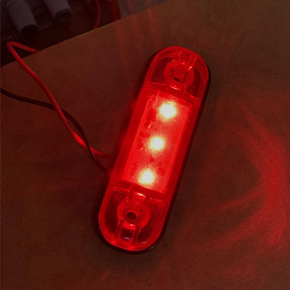 

TNOOG 10 PCS Red Marker Light For Trailer Truck Pickup RV LED Side Marker Lamp DC10-30V 3 LED Signal Warning Light