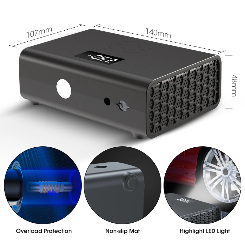 Автомобильный воздушный насос Carsun Компактный для автомобильных шин портативный