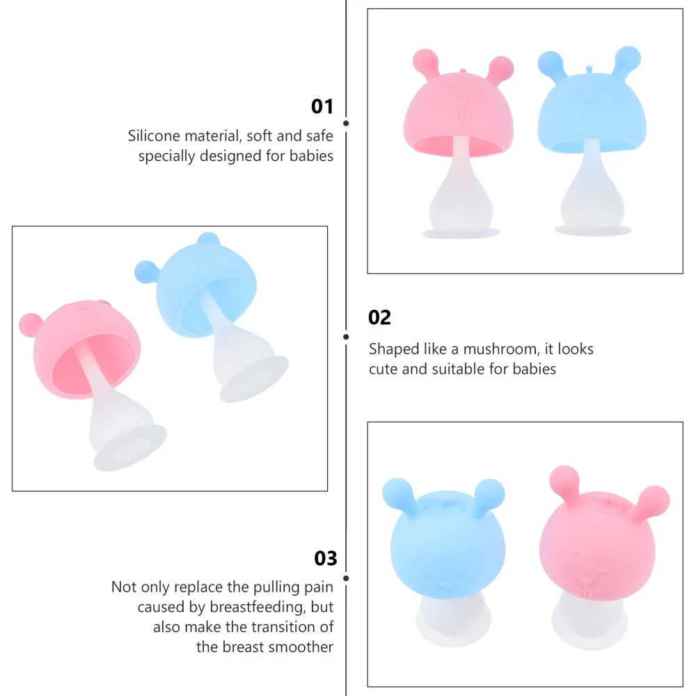 

2pcs Infant Teething Toys Baby Silicone Chew Toys Adorable Kids Teeth Soother
