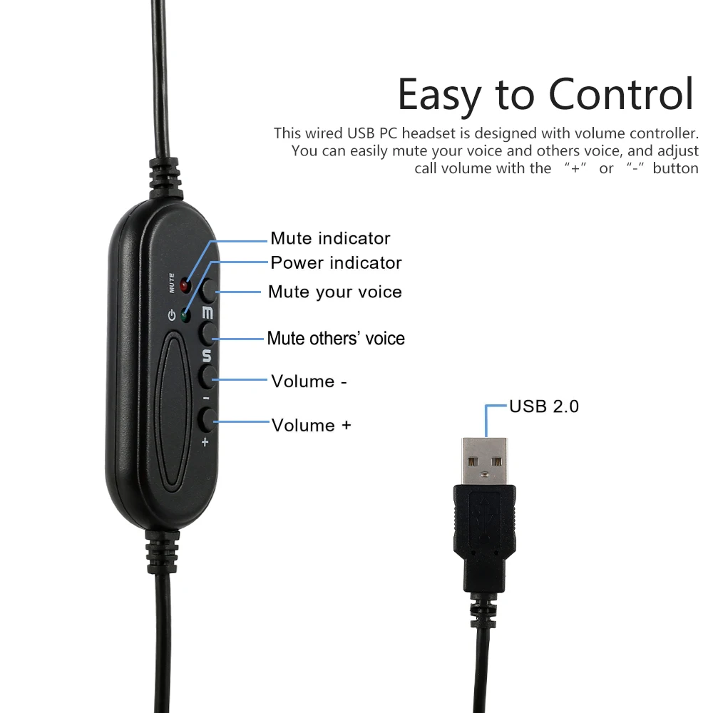 USB гарнитура с микрофоном для колл центра наушники шумоподавлением проводная ПК