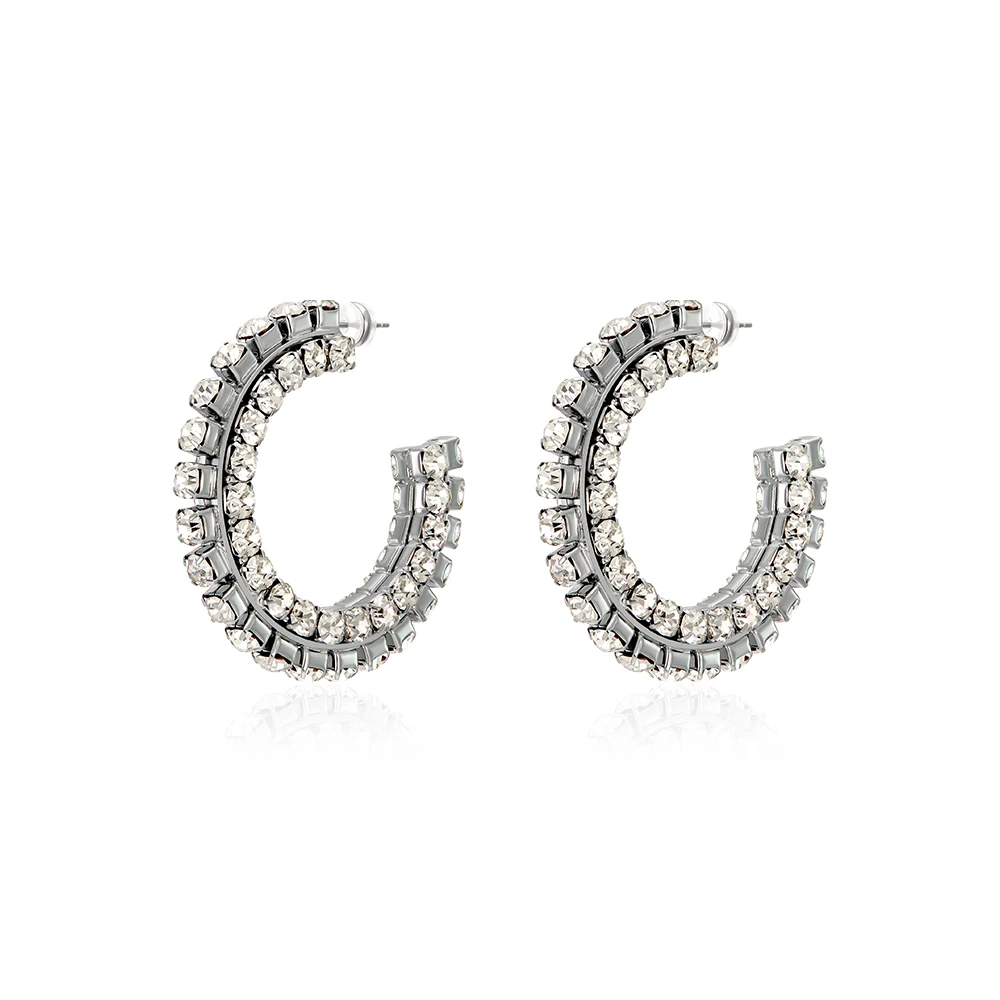

Summer 2021 new stylish ultra-flash design earrings high-end studded earrings women
