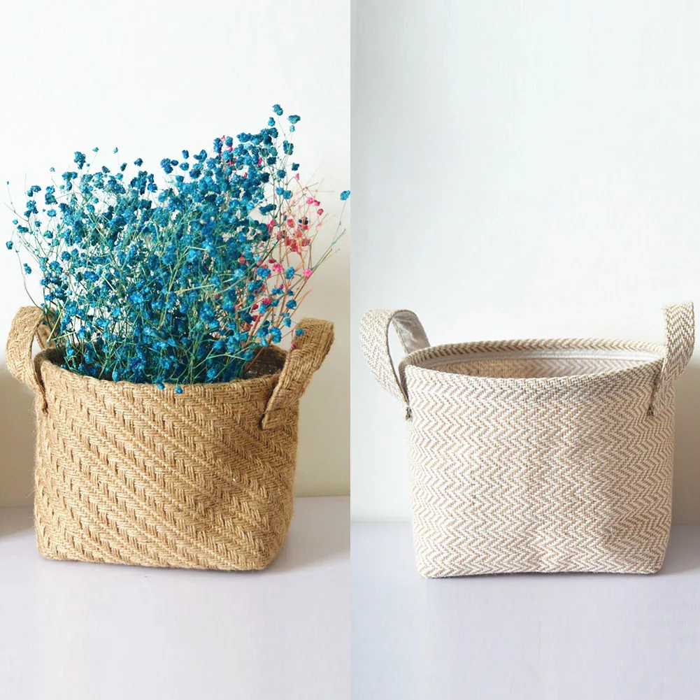 Бытовая Складная натуральная плетеная корзина для хранения садовая Цветочная