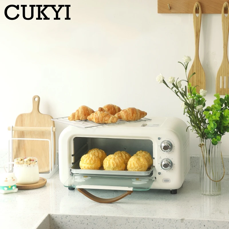 cukyi mini electric pizza and bread toaster ovens grill bakery oven for baking household appliances for kitchen convection oven free global shipping
