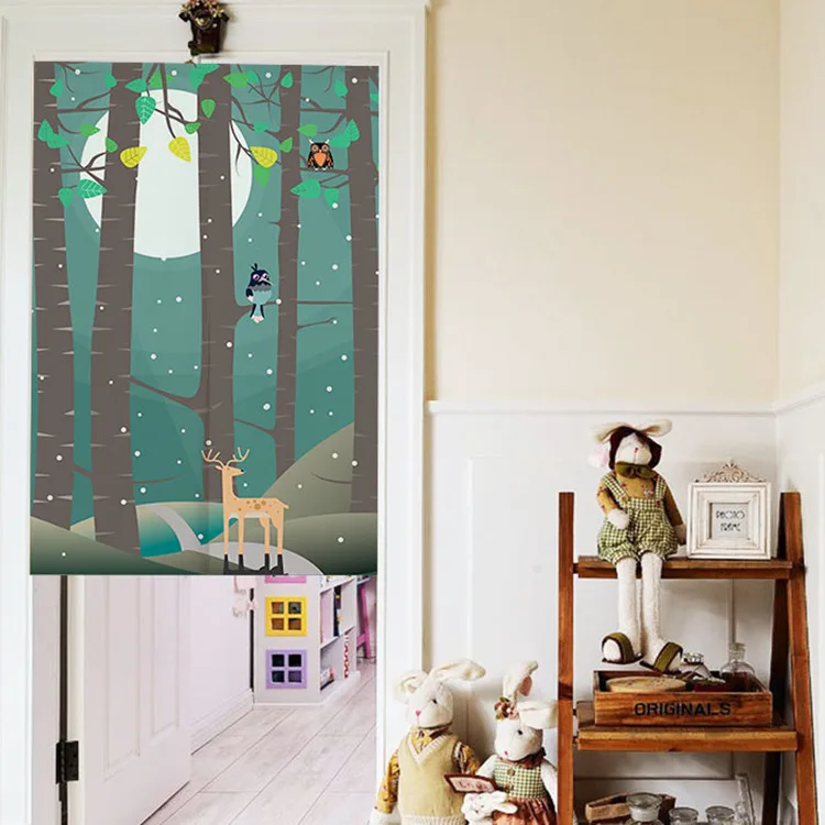 

Decorative Curtain Household Windshield Bedroom Kitchen Non Perforated Japanese Half Panel Curtain