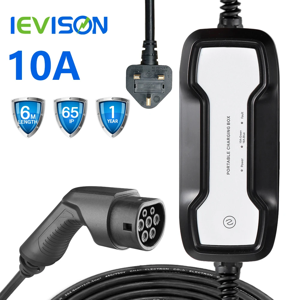 Портативное зарядное устройство для электромобиля зарядный кабель 10 А