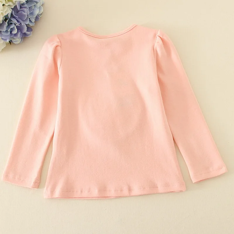 Футболка с длинным рукавом для маленьких девочек повседневные топы хлопковый