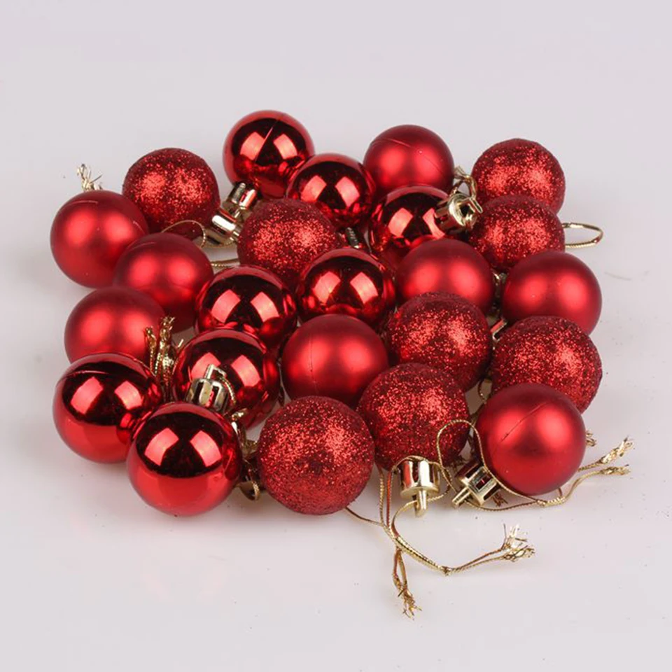 Tronzo Christmas Tree Decorations Balls 3 cm Plastic 24 Pcs/set Small Colored Pendants 2019 Navidad New Year Ornaments | Дом и сад