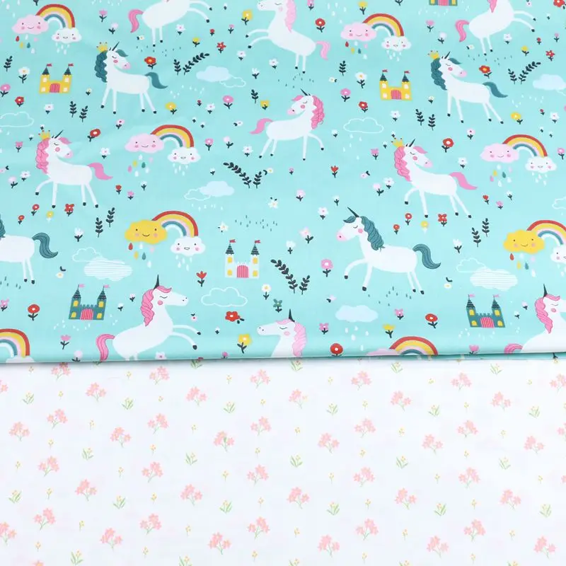 DIY твиловая хлопчатобумажная ткань с рисунком радужной лошади искусственное