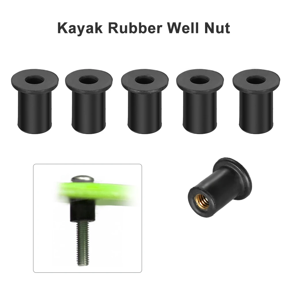 6Pcs M4/M5/M6 Kayak Rubber Well Nuts Fastener Wellnuts Canoe Boat Hardware Gear Mounting Replacement Kit Accessories | Спорт и