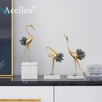 modern light luxury crystal copper crane animal decoration home decoration accessories living room soft tv cabinet wine cabinet