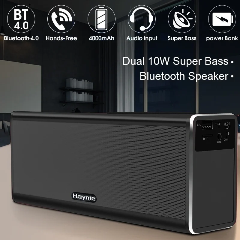 Металлический беспроводной Bluetooth динамик двойной стерео супер бас динамик s Портативный внешний аккумулятор Handfree сабвуфер Поддержка TF/AUX N30D