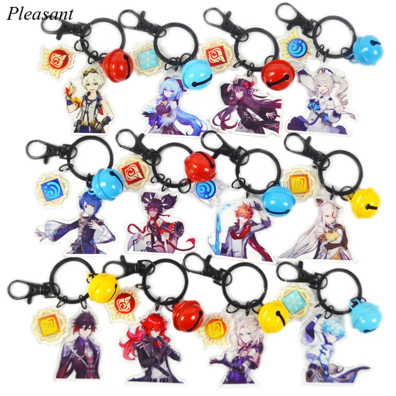 

2021Genshin Impact Keychain High-quality Double-sided Transparent Acrylic Epoxy Cover Genshin Impact Keychain Gift