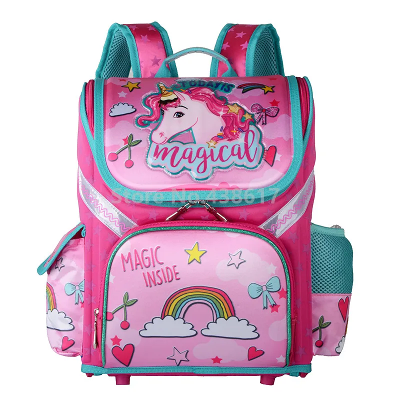 Новый модный Розовый волшебный Фэнтези Единорог, школьные сумки для девочек, детей начальной школы, детей, мультфильм, рюкзак, школьный ране...