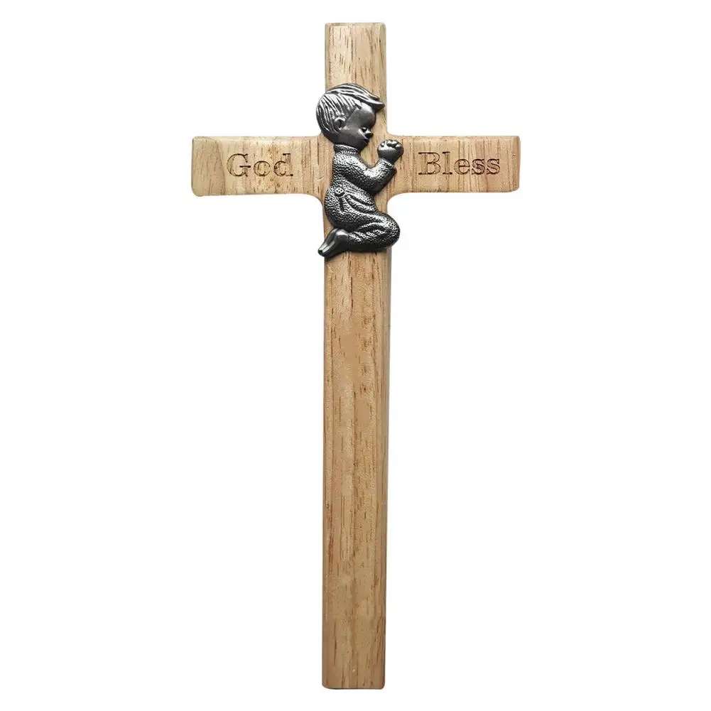

Baby Cross Ornament Wooden Personalized Praying Boy Praying Girl Baby Wall Cross Baptism Gifts Blessing Baby Cross For First H