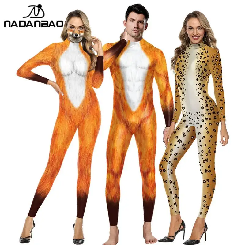 Женский костюм для косплея на Хэллоуин с леопардовым принтом | Тематическая