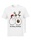 Футболка Kawaii en coton pour Homme, motif avocat, joyeux nol, Elk, design humoristique, a la mode, blanc