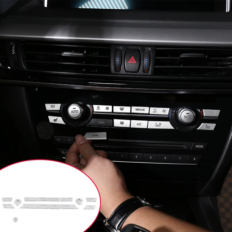 

Car Styling Car Volume Adjustment Button For BMW X5 X6 F15 F16 2014-19 ABS Air Conditioning Button Sticker Cover Car Decoration