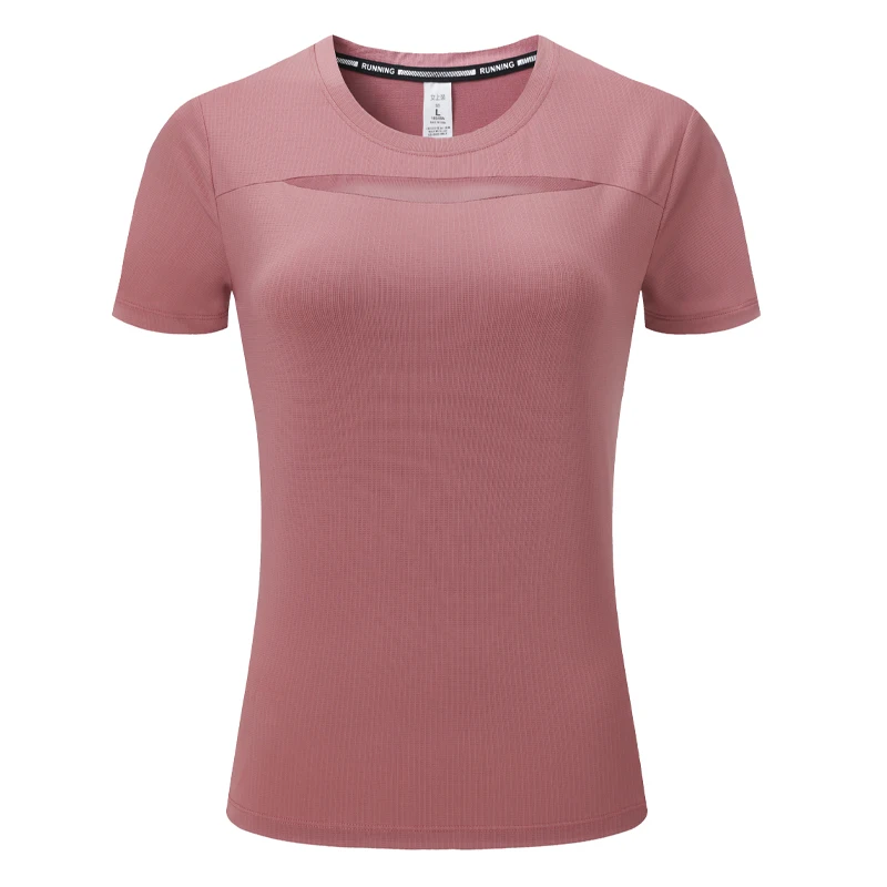 Yoga Fitness Tee Women Running Shirts 2021 Patchwork Mesh Quick Dry Slim Cool Top Breathable Female Sports Short Sleeves