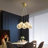 luxury gypsophila golden luster ceiling hanging light modern led glass ball pendant lamp home decoration for dining living room