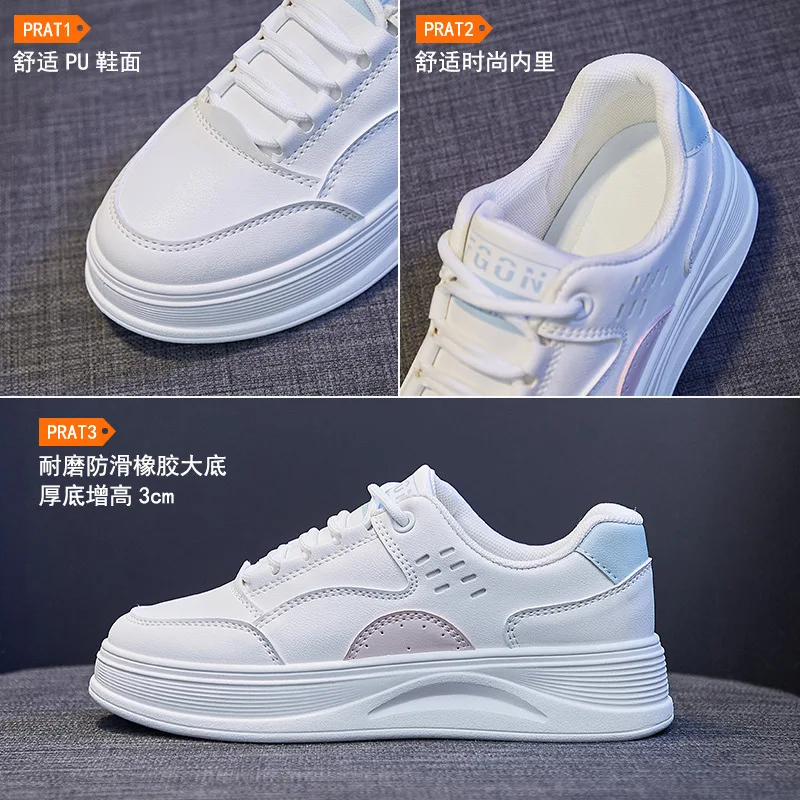 Fall 2021 new ins Korea based white shoe running sneakers breathable recreational shoe XQ806 increased female students