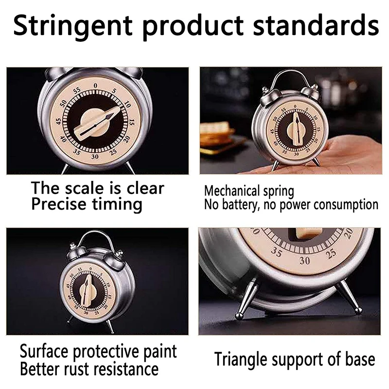Кухонный таймер SSGP механический визуальный из нержавеющей стали для детей