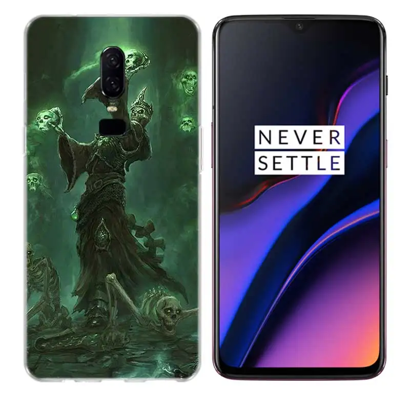 Скелет дьявол роскошный Мягкий ТПУ силиконовый чехол для телефона OnePlus One Plus 7 Pro 5
