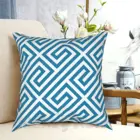 Синие греческие клавиши геометрический узор наволочка для подушки с принтом для дома мягкий разноцветный яркий Яркий Веселый Чехол для мобильных телефонов