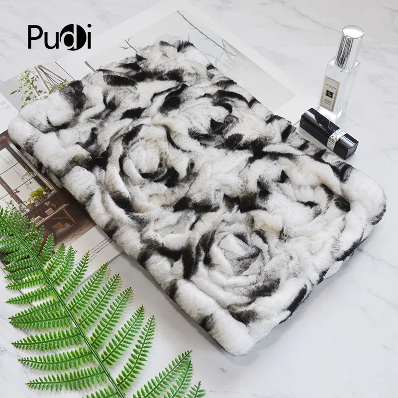 

Aorice Women Real Rabbit Fur Shawl Warp Stole Rings New Natural Fur Shawls Scarf Rings CK804