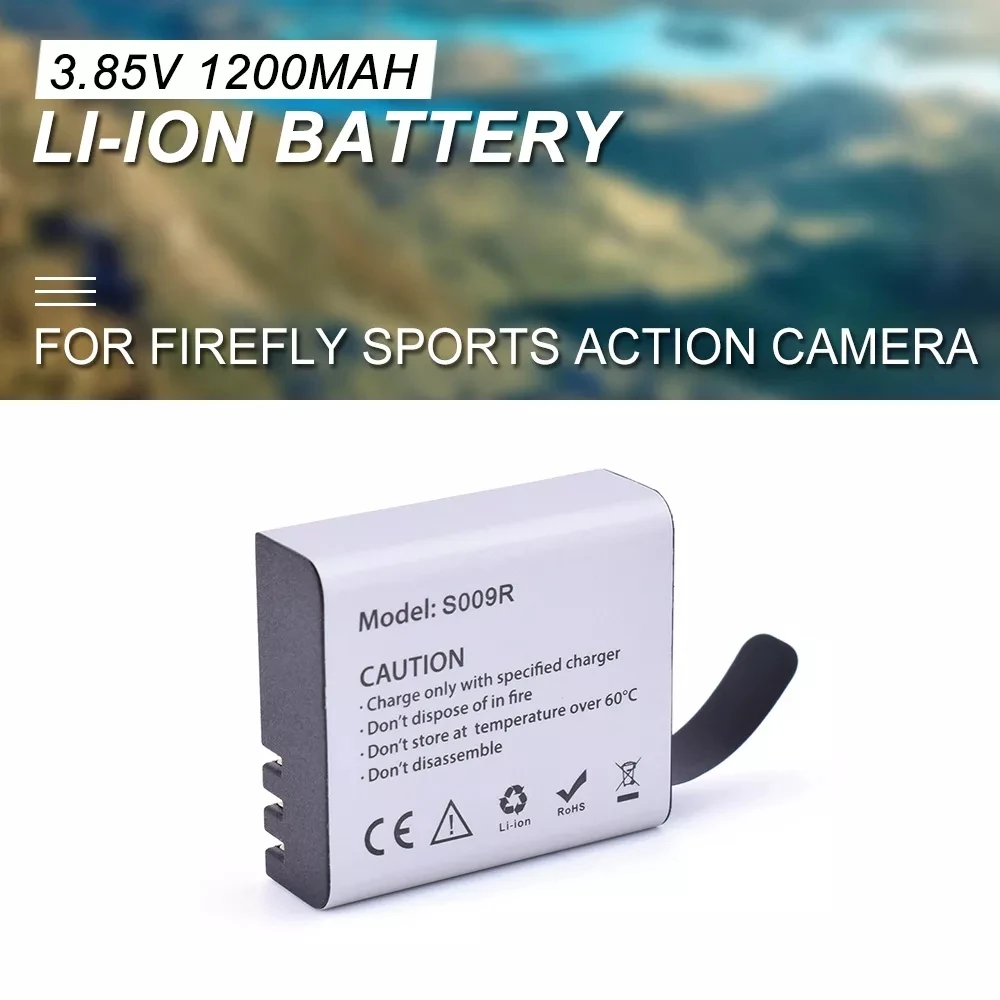 

New Hawkeye Firefly 8S 8SE Camera S009R 3.85V 1200mAh 4.62Wh Li-ion Rechargeable Battery Sports Action WIFI Camera parts