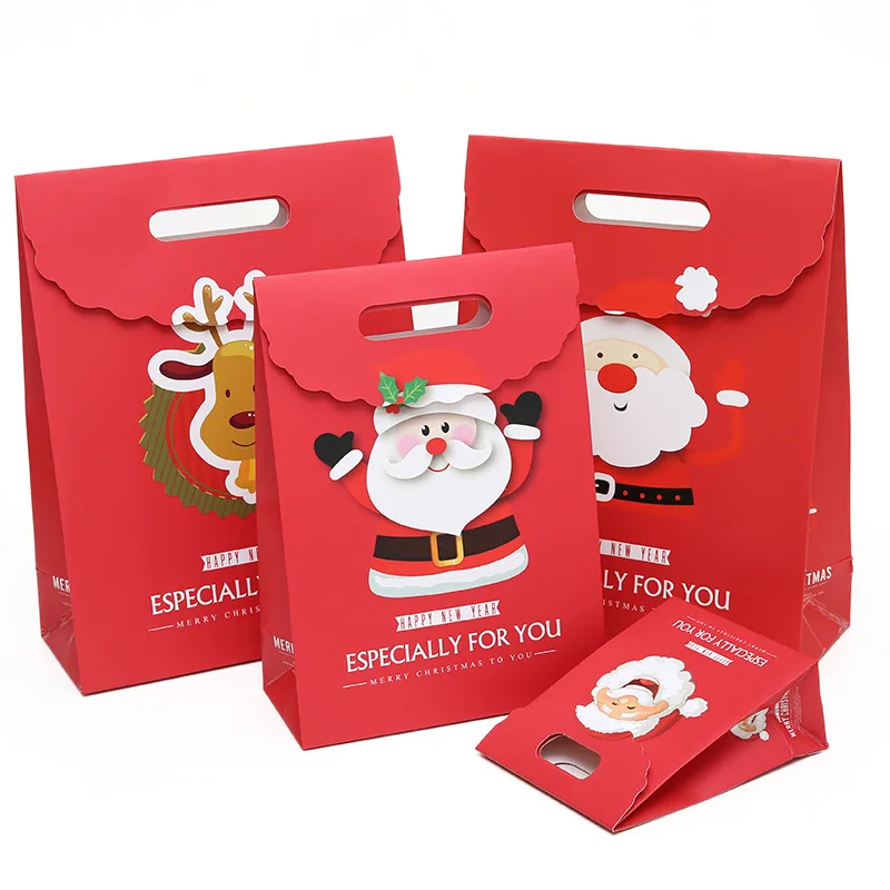 

Merry Christmas Candy Paper Boxes Bags Christmas Santa Snowman Gift Packing Container Wrapping Sacks Decorations New Year 2021