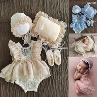 0 3month baby newborn photography props baby hat baby girl lace romper bodysuits outfit photography clothing