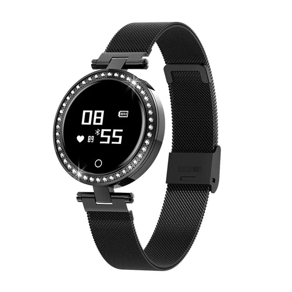 black TWISTER.CK Смарт-часы X10 женские IP68 Водонепроницаемые женские Bluetooth фитнес-браслет шагомер сердечный ритм умные часы - Цвет: black
