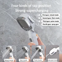 shower head four speed adjustable filter abs electroplating one click stop water saving removable cleaning bathroom accessories