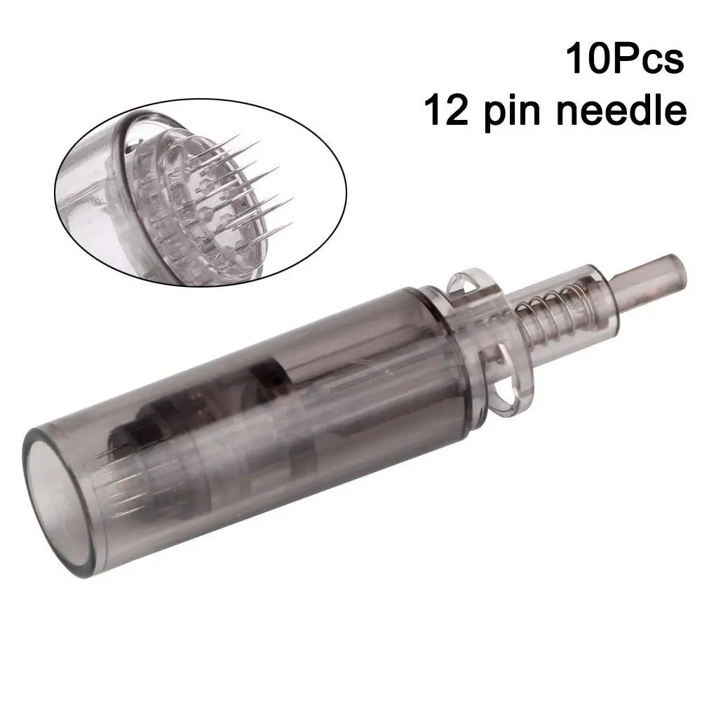 10pcs 12 pins Электрический Ultima A7 Dr. pen микро иглы штамп Дерма Ручка Авто Дерма инструменты Ручка бровей Eyeline с 2шт 12pin иглы - Цвет: 10pcs 12 pins