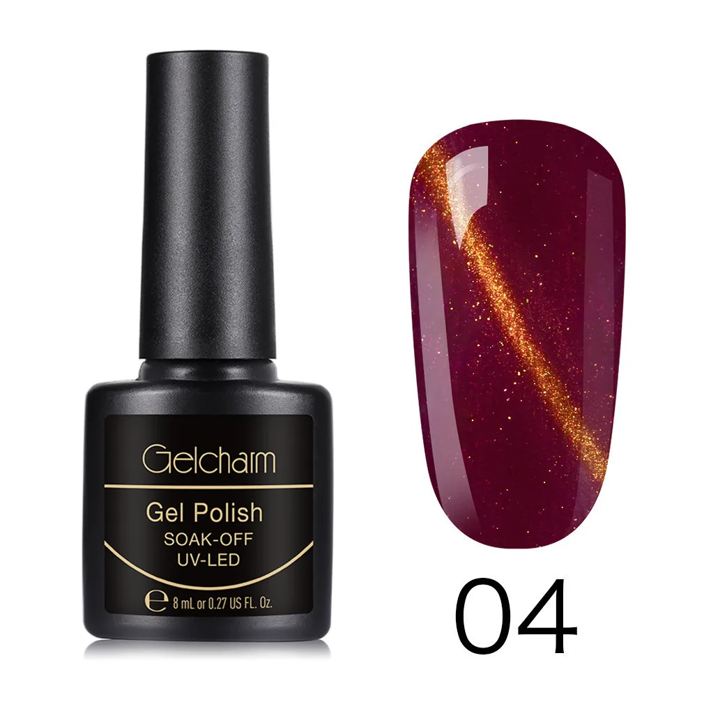 JGMY04 Gelcharm 8 мл Магнитный Гелевый лак для Ногтей Стойкий винный красный кошачий глаз дизайн ногтей гель лак для маникюра отмачиваемый УФ светодиодный гель лак - Цвет: JGMY04