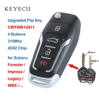 keyecu upgraded flip remote car key fob 315mhz 4d82 chip 4 button for subaru forester impreza legacy 2012 2017 fcc cwtwb1u811