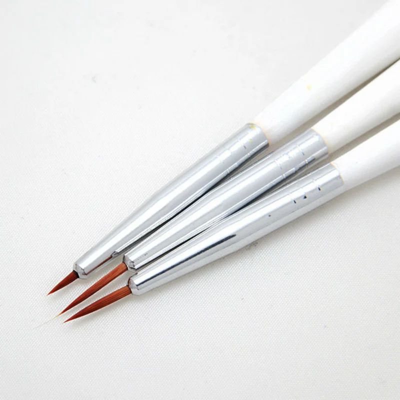 3 шт акриловые французский Nail Art Liner кисти рисования Расставить Щетка Для Ногтей