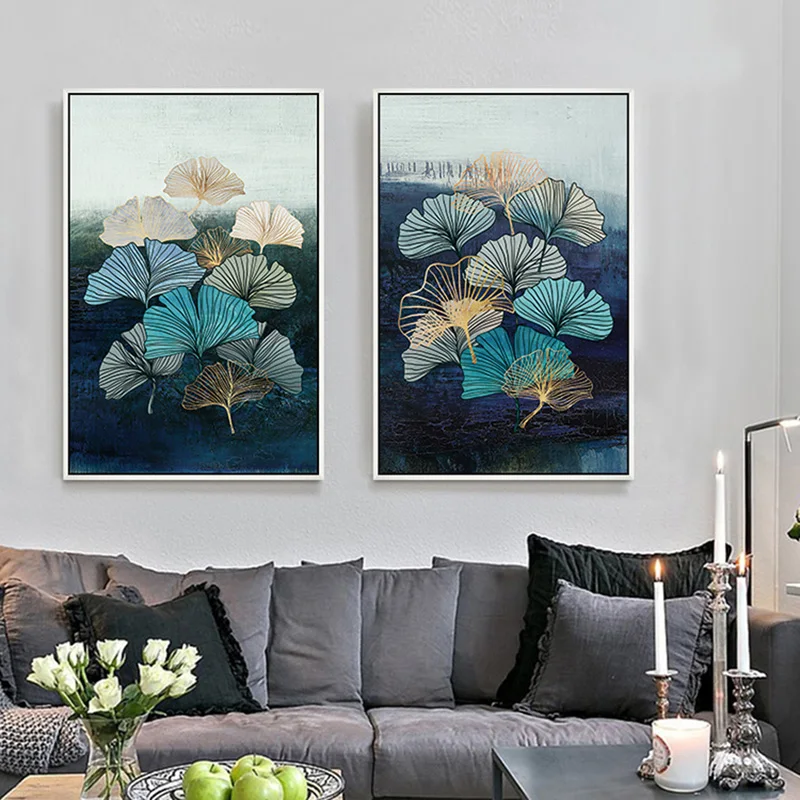 

Modern Home Decor Leaf Pictures Canvas Painting Wall Art for Living Room Decoration Nordic Style Posters and Prints