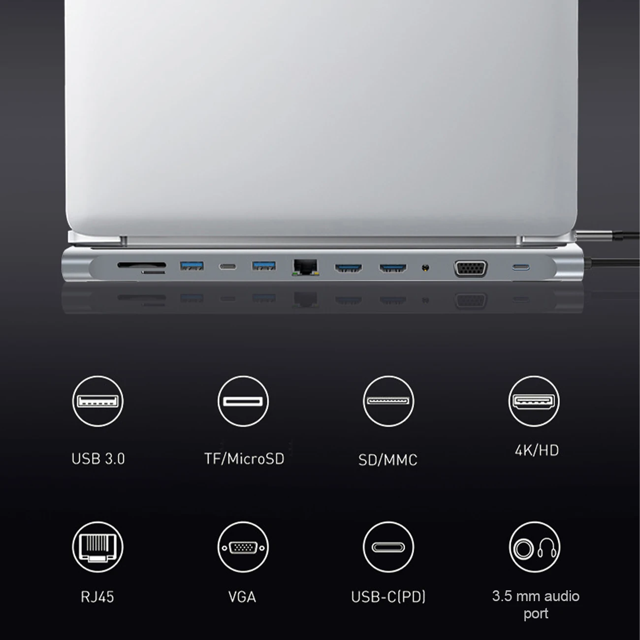 

12 IN 1 Type-C HUB to USB3.1 Multi-Function Dongle Adapter Converter USB-C Laptop Dock Station Hub Type-C docking station r57