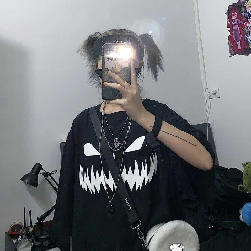 33025black NiceMix Harajuku/футболка с принтом тыквы и буквами; Поддельные 2 штуки; Лоскутная Повседневная футболка с длинными рукавами; женская и Мужская Уличная одежда; топы - Цвет: 33025black