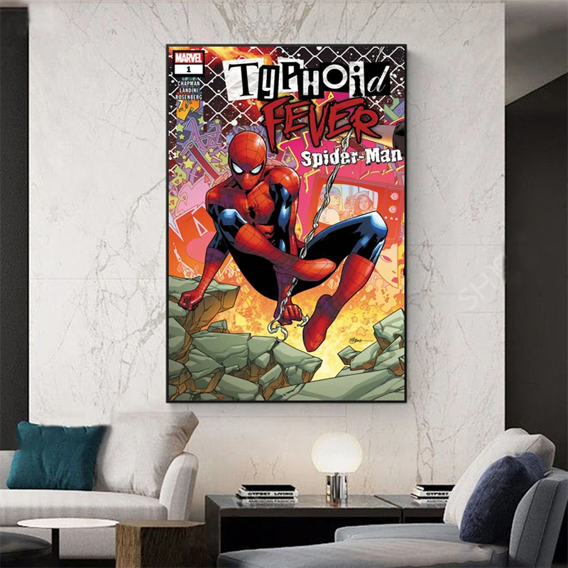 Картины на холсте с героями Marvel аниме супергерои постеры и комиксы