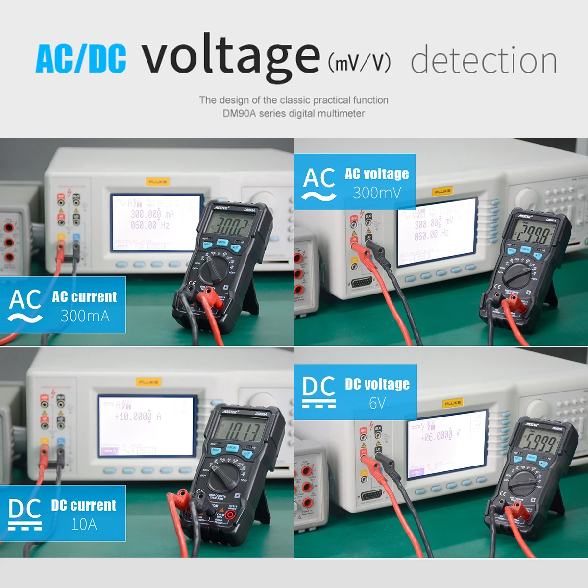 MESTEK DM90A 6000 отсчетов True RMS LCD Цифровой мультиметр DC/AC напряжение/ток Измеритель