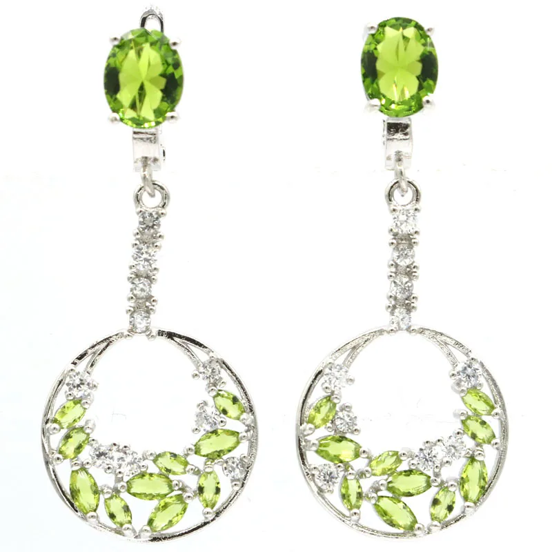 48x20 мм Потрясающие создан зеленый перидот кубический циркон для Для женщин