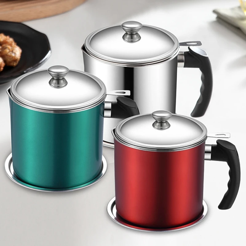 

Stainless Steel Oil Filter Pot Large Capacity Filter and Leak-Proof Oil Pot Filter Mesh Oil Tank Oil Storage Tank