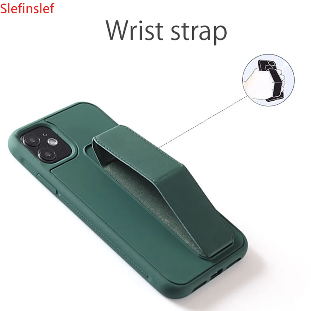 Чехол из ТПУ с ремешком на запястье для iphone 12 mini 11 Pro Max SE X XS XR 6 6S 7 8 plus матовый чехол