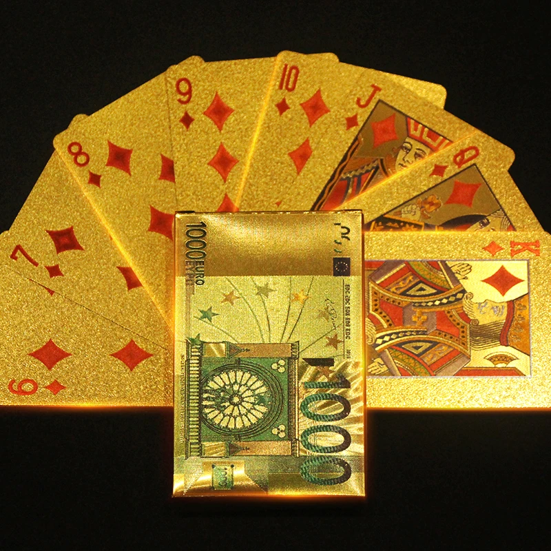 Настольная игра с игральными картами 24k Gold покерная монета упаковка Роскошная