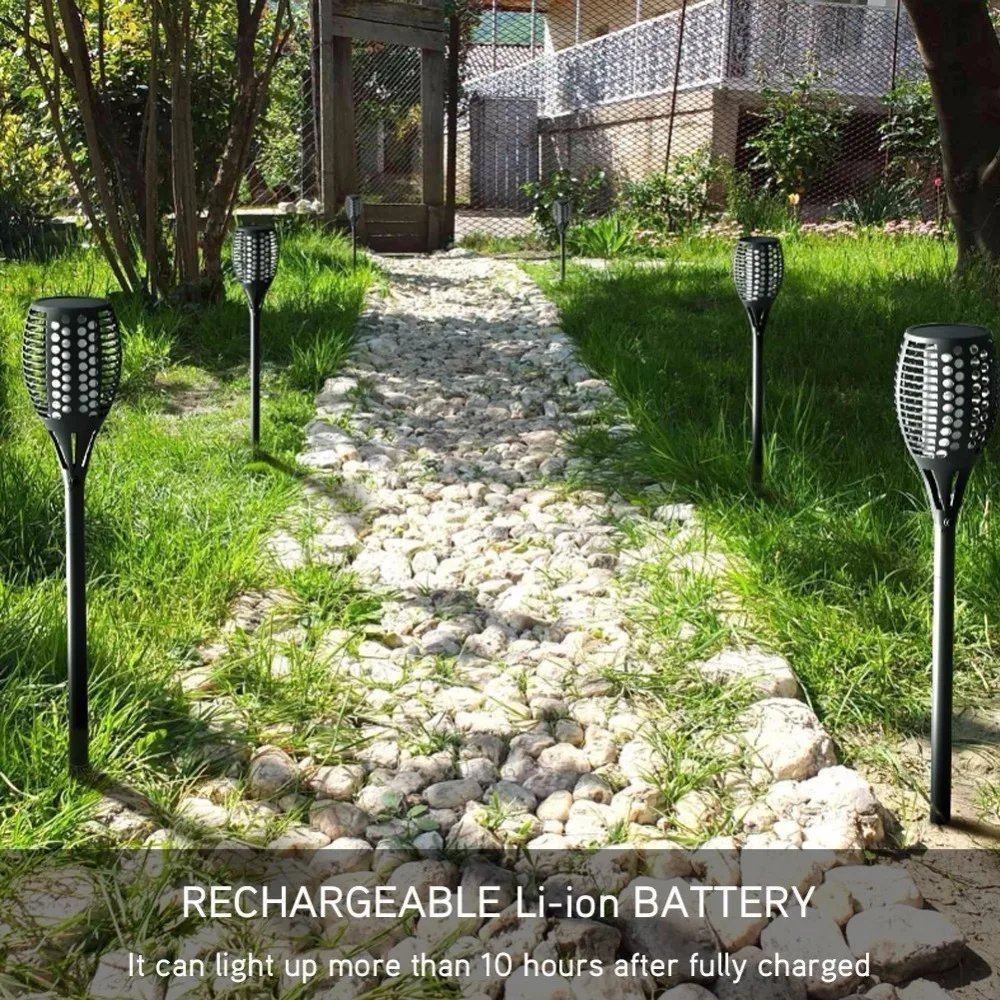 

NEW Light,Path Torches Dancing Flame Lighting 96 LED Dusk to Dawn Flickering Torches Outdoor Waterproof garden decorations