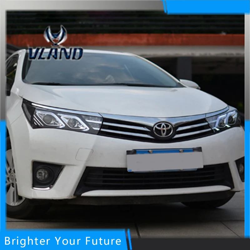 Автомобильный Стайлинг Vland для Toyota Corolla фары 2014 2015 СВЕТОДИОДНЫЙ DRL биксеноновый