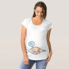 Детская футболка с принтом для беременных женщин Забавные Рубашки для беременных для модных мам рубашка с милым рисунком для беременных Топы с коротким рукавом